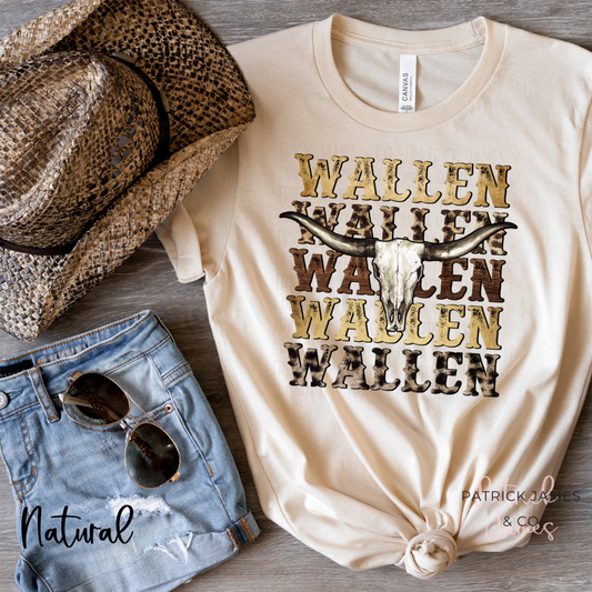 MW Brown Bull Skull Short Sleeve Tee